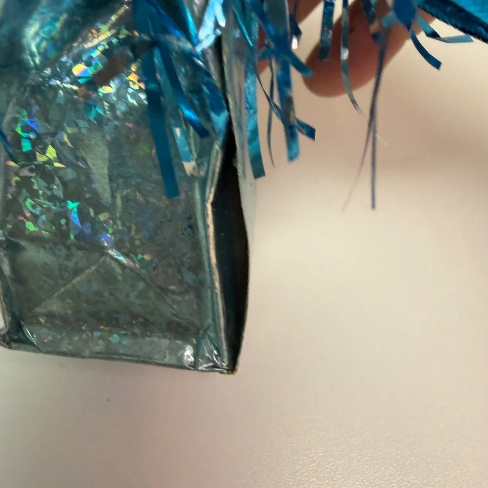 Unique Party Favors Teal Blue Holographic Foil‎ Balloon Weights Set of 4 49013